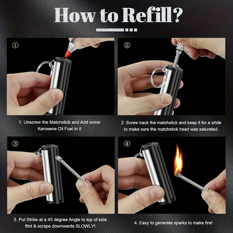 1-5팩 성냥 라이터, 플린트 금속 성냥 라이터, 야외 - Fire Starting Kit 리뷰 및 가격
