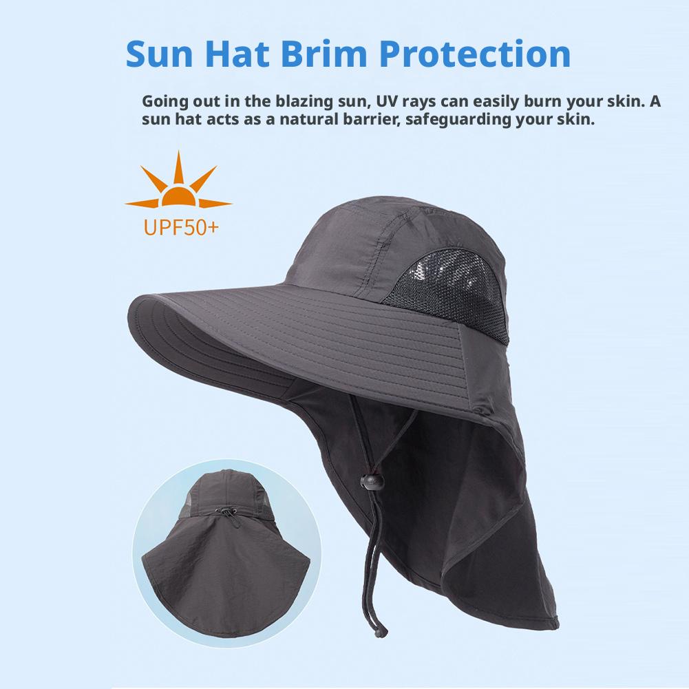 남녀공용 넥 플랩이 있는 넓은 챙 햇빛 가리개 모자,  - Fishing Kit Compact 리뷰 및 가격