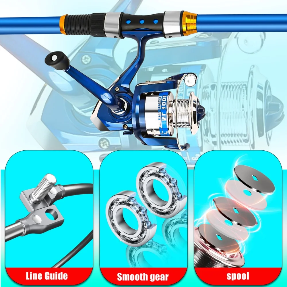 릴 및 액세서리가 포함된 2.1-3.6M 텔레스코픽 유 - Fishing Kit Compact 리뷰 및 가격